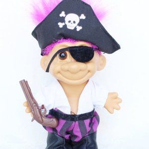 Russ Troll Pirate, Vintage Troll with Eyeputch